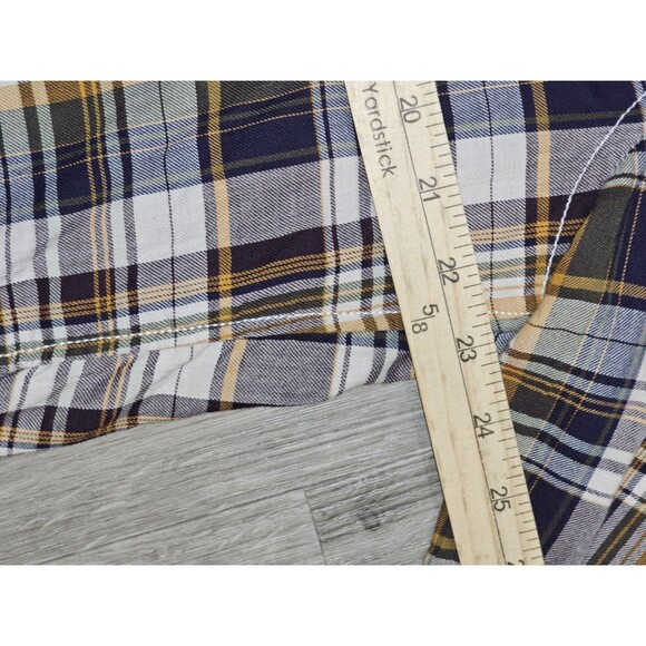 GAP XL Flannel Shirt Plaid Classic Fit Navy Yellow White 99/1 Cotton Unisex - Picture 7 of 12